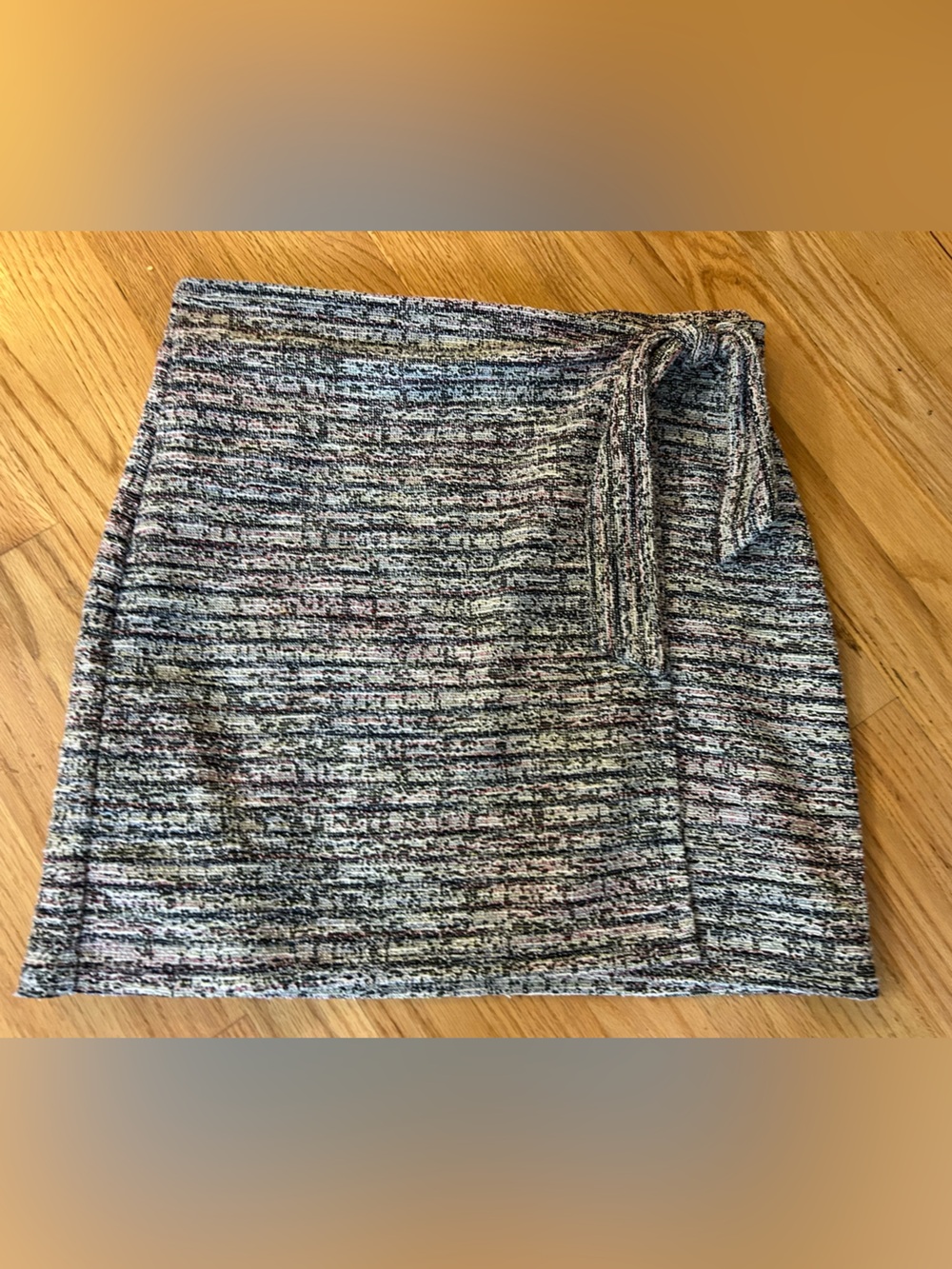 Loft Multi-Color Knit Wrap Mini Skirt